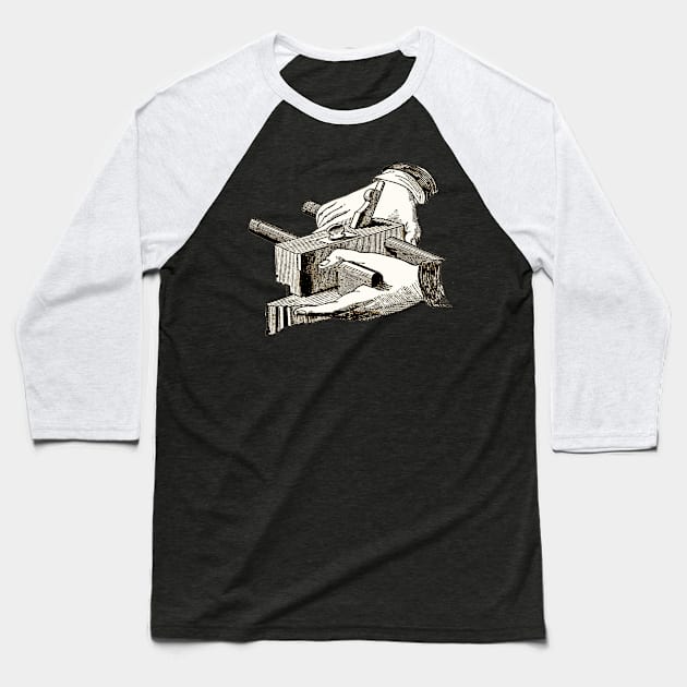 Carpenter Hand Plane Baseball T-Shirt by MerchByToolemera